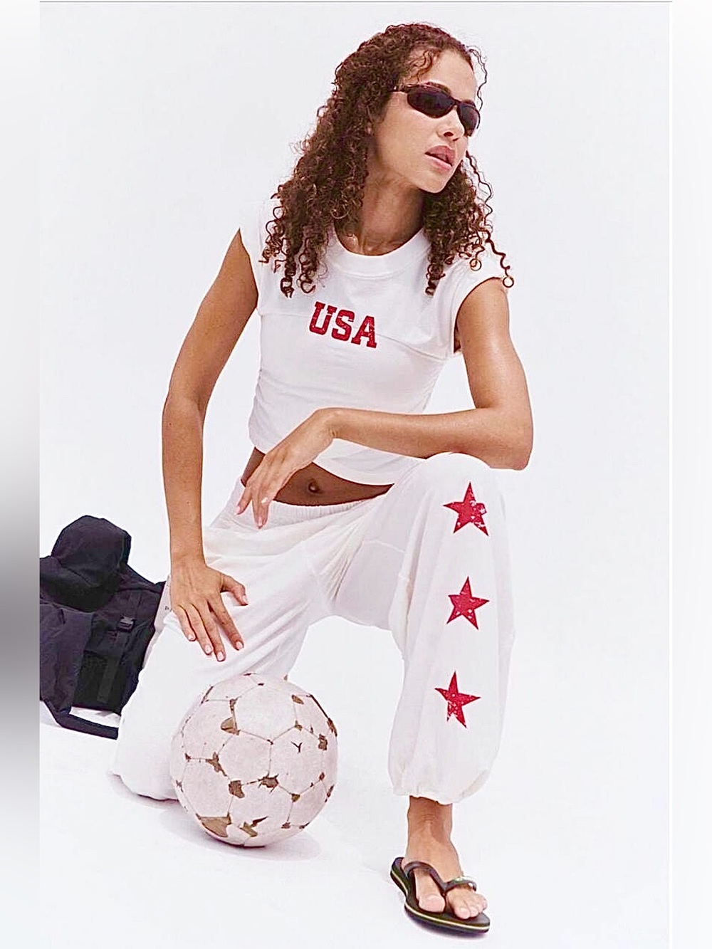 NWT FREE PEOPLE WHITE MATCH DAY CROSSOVER SET SIZE XS!!